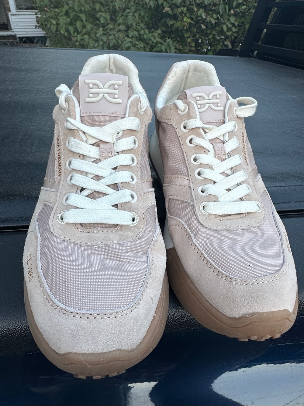 Sam Edelman Women's Sneakers in Light Beige and White